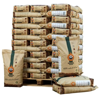 Natürliche Holzpellets Badger Pellets - Palette 990kg (66 Säcke)