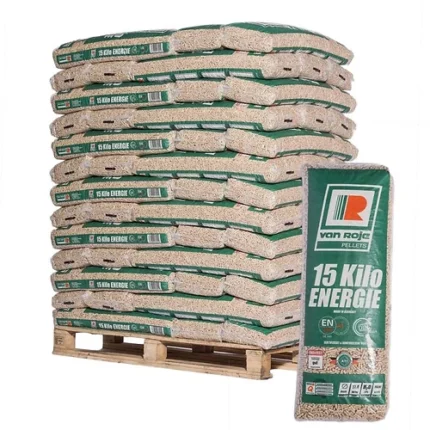 Deutsche Premium Holzpellets Van Roje - Palette 975kg (65 Säcke)