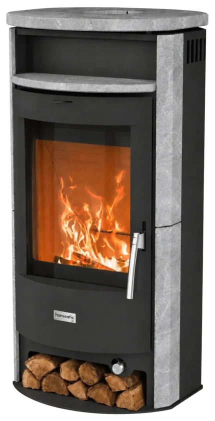 Kaminofen Parma Speckstein – 6,3 kW Dauerbrandofen mit Natursteinverkleidung & Automatik